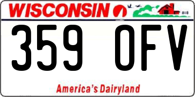 WI license plate 359OFV