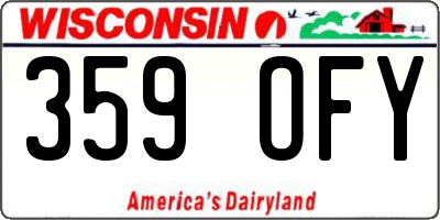 WI license plate 359OFY