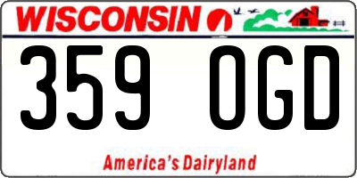 WI license plate 359OGD