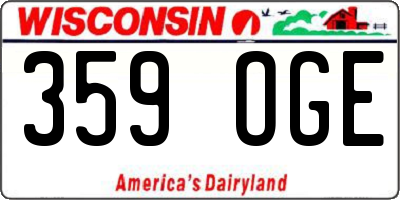WI license plate 359OGE