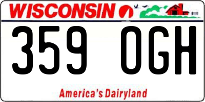 WI license plate 359OGH