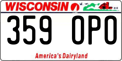 WI license plate 359OPO
