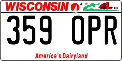 WI license plate 359OPR
