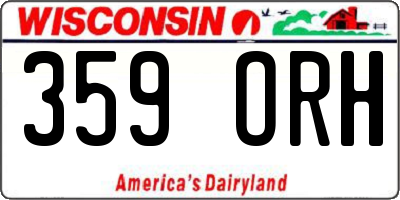WI license plate 359ORH