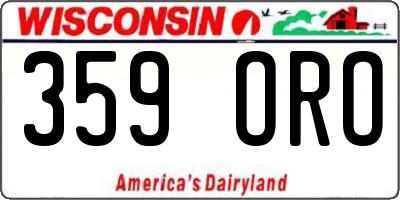 WI license plate 359ORO