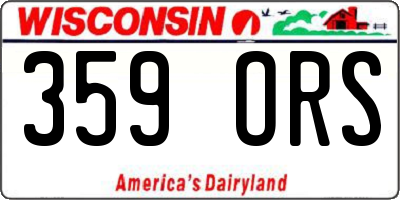 WI license plate 359ORS