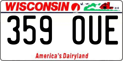 WI license plate 359OUE