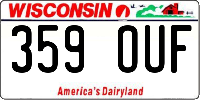 WI license plate 359OUF