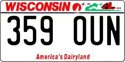 WI license plate 359OUN
