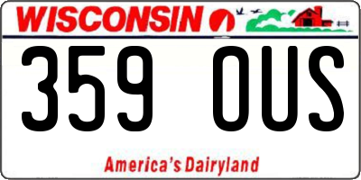 WI license plate 359OUS