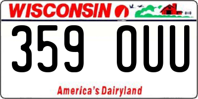 WI license plate 359OUU