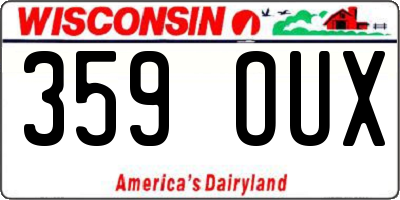 WI license plate 359OUX