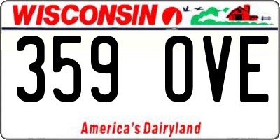 WI license plate 359OVE