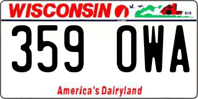 WI license plate 359OWA