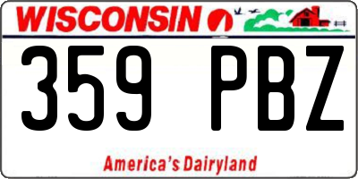 WI license plate 359PBZ