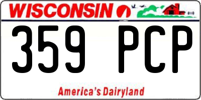 WI license plate 359PCP
