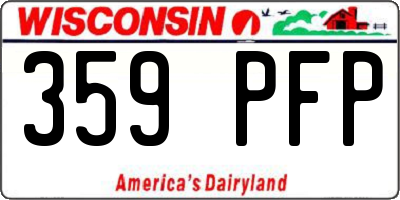 WI license plate 359PFP
