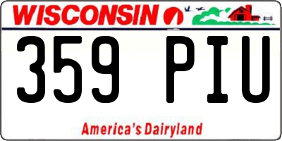 WI license plate 359PIU