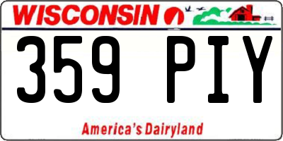 WI license plate 359PIY