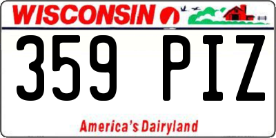 WI license plate 359PIZ