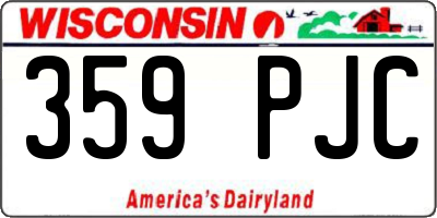 WI license plate 359PJC