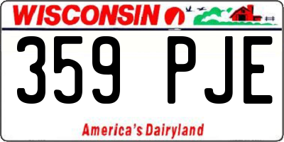 WI license plate 359PJE
