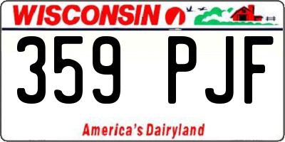 WI license plate 359PJF