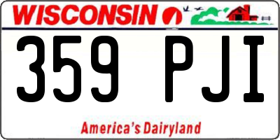 WI license plate 359PJI