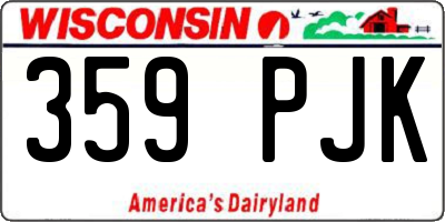 WI license plate 359PJK