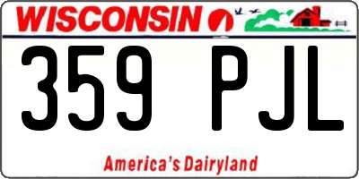 WI license plate 359PJL