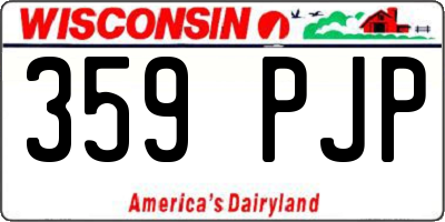 WI license plate 359PJP
