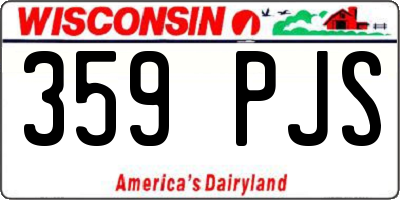 WI license plate 359PJS