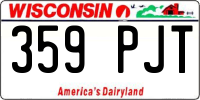 WI license plate 359PJT