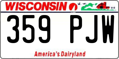 WI license plate 359PJW