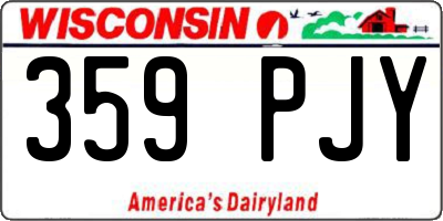 WI license plate 359PJY