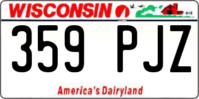 WI license plate 359PJZ