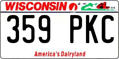 WI license plate 359PKC