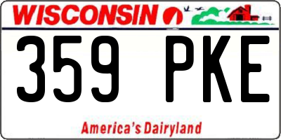 WI license plate 359PKE