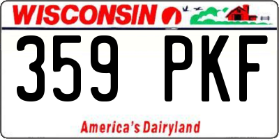 WI license plate 359PKF