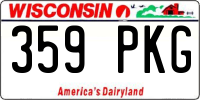 WI license plate 359PKG