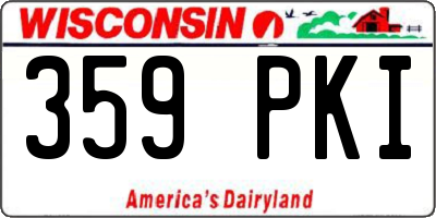 WI license plate 359PKI