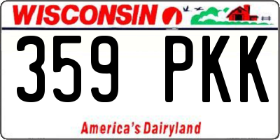 WI license plate 359PKK