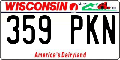 WI license plate 359PKN