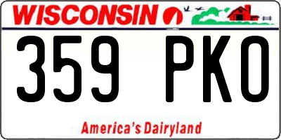 WI license plate 359PKO