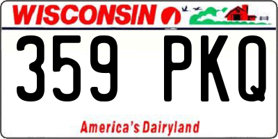 WI license plate 359PKQ