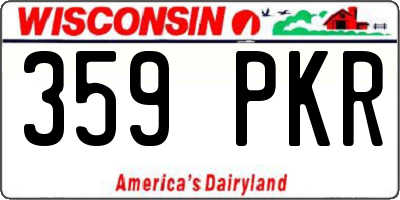 WI license plate 359PKR