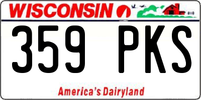 WI license plate 359PKS