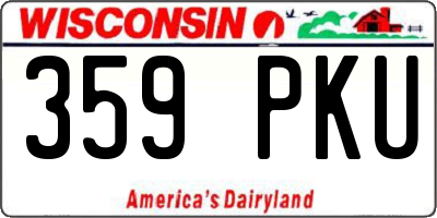 WI license plate 359PKU