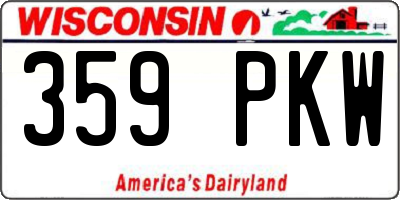 WI license plate 359PKW