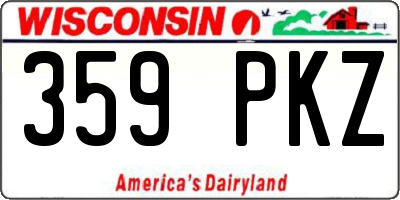 WI license plate 359PKZ